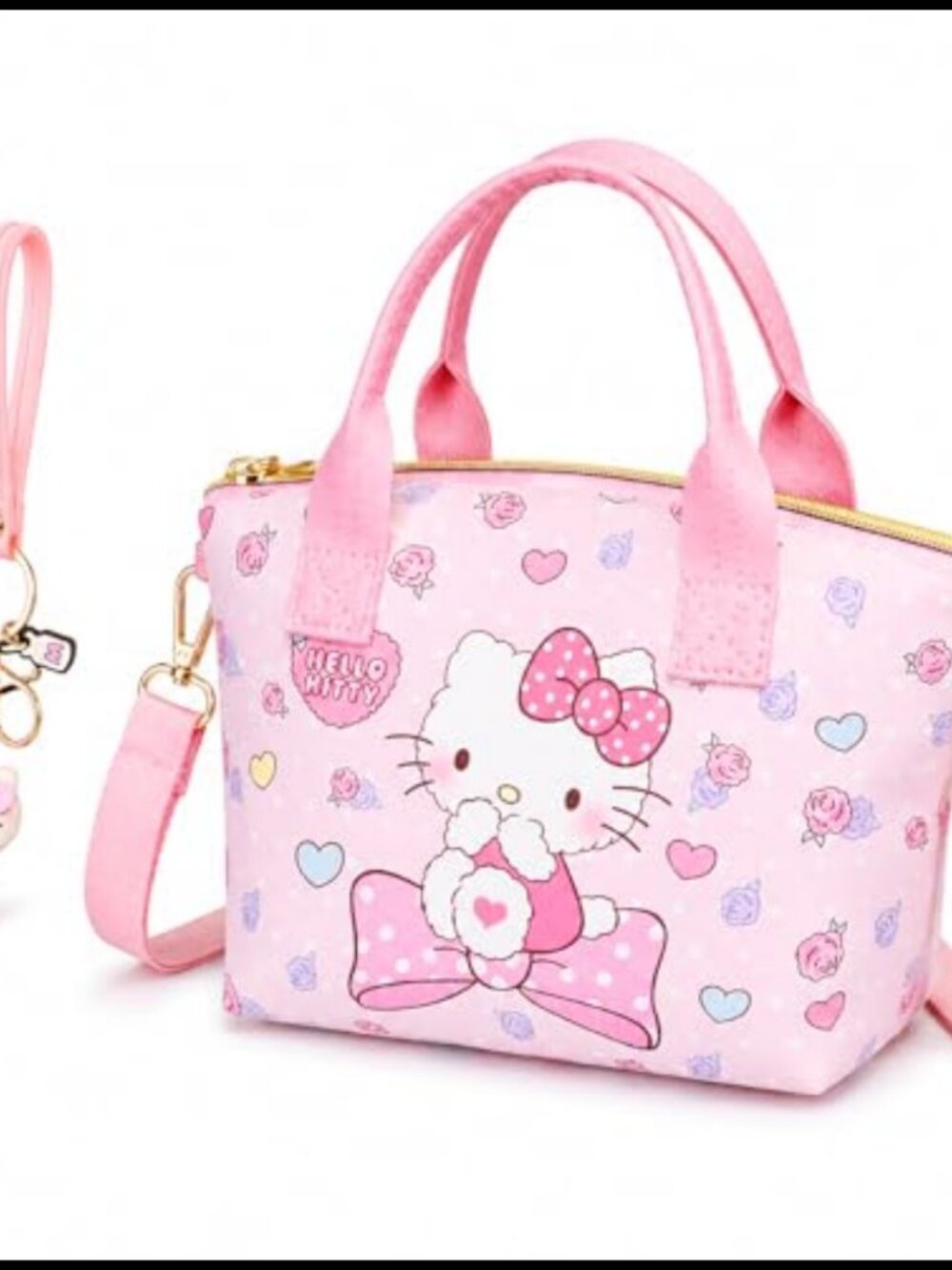 PU Leather Crossbody Bag Mini Shoulder Purse with Keychain
